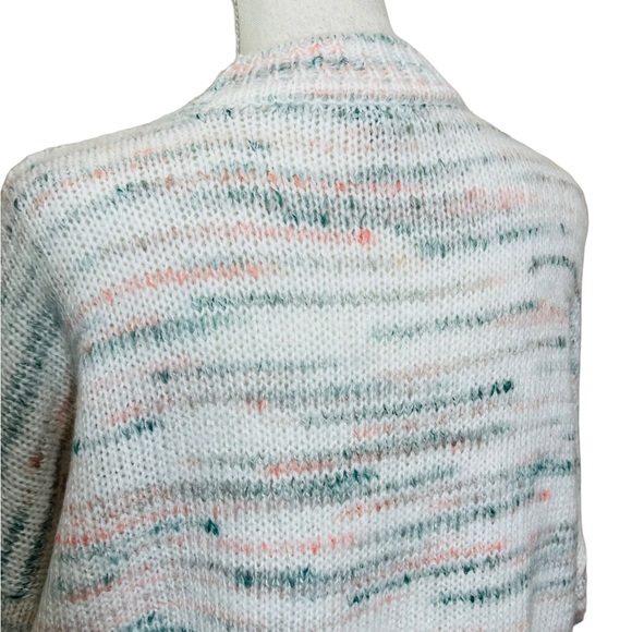 NWOT Torrid cute mock neck white peach green grey soft fuzzy sweater size 1X - Picture 10 of 16